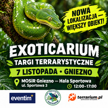 Exoticarium Gniezno+ Wystawa pająk&oacute;w - wejście od 12:00